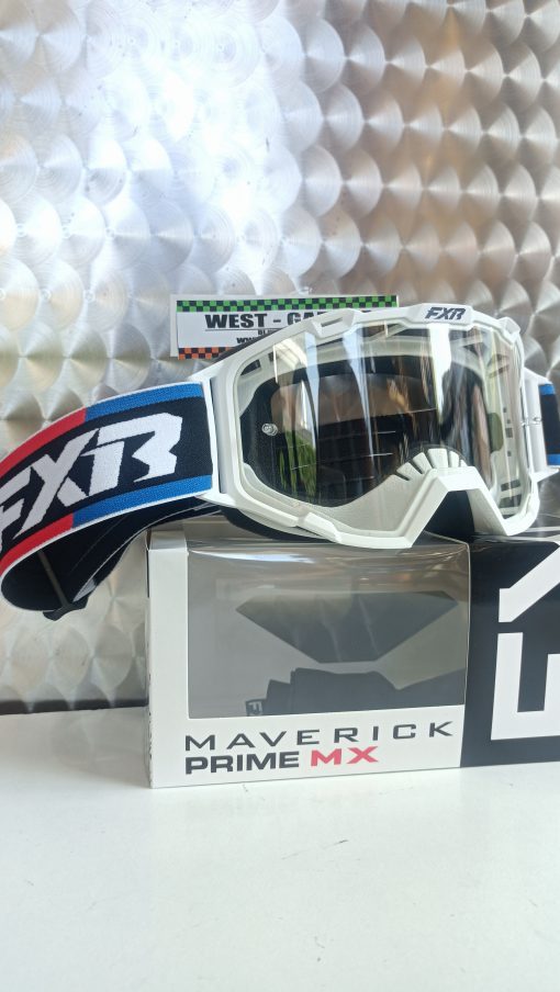 Mascherina moto Cross FXR MAVERICK PRIME MX Bianco