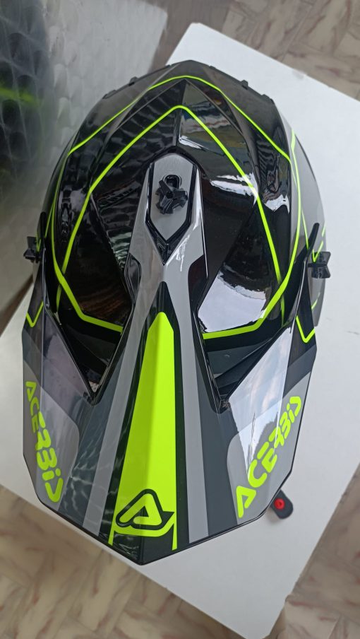 Casco Moto Cross ACERBIS Helmet Linear 22.06 nero-giallo fluo lucido - immagine 2