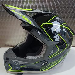 Casco Moto Cross ACERBIS Helmet Linear 22.06 nero-giallo fluo lucido