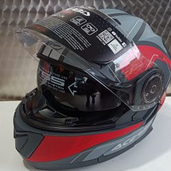 Alternative view of Casco Moto Strada Turismo modulare ACERBIS grigio-rosso opaco