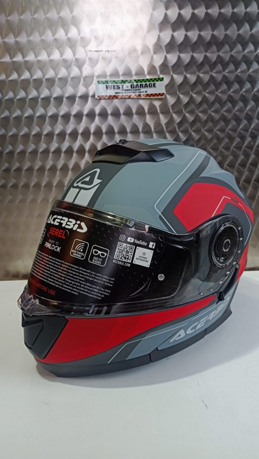 Casco Moto Strada Turismo modulare ACERBIS grigio-rosso opaco - immagine 3